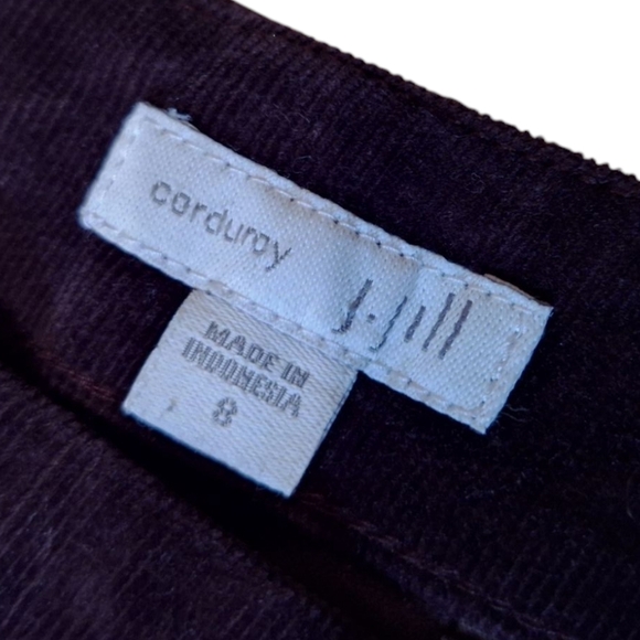 J. Jill Corduroy Plum Purple Pants Ladies Size 8 side Zip Modern Academia - Picture 3 of 4